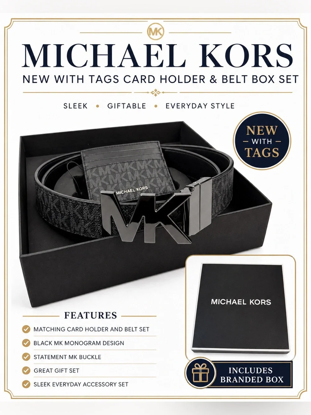 Michael Kors Card Holder and Belt set